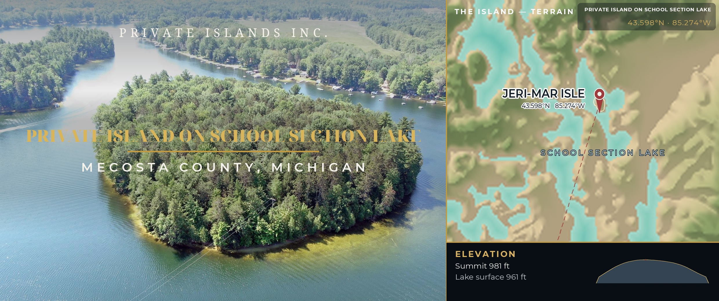 Private Island on School Section Lake brochure