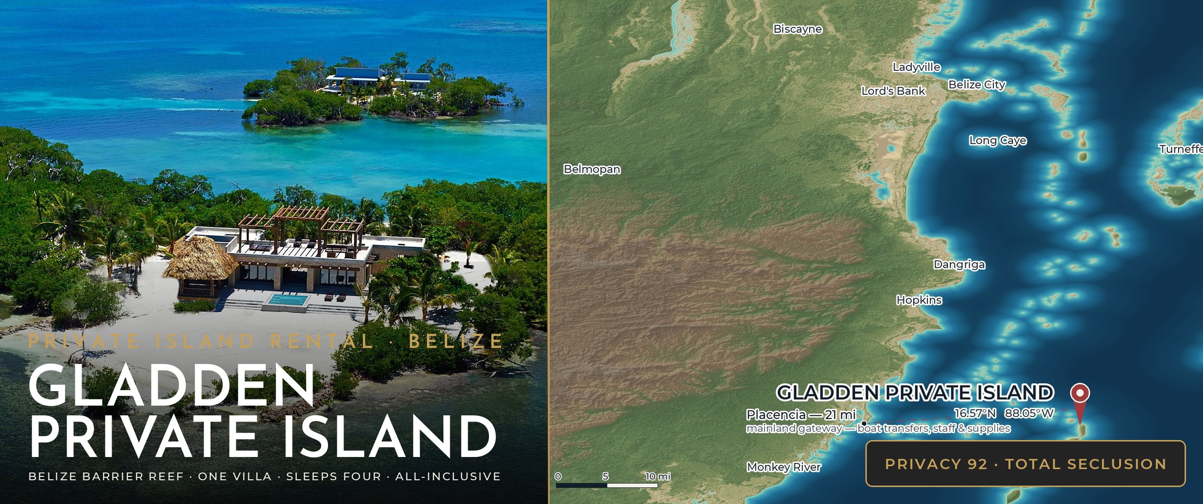 Gladden Private Island Rental Brochure