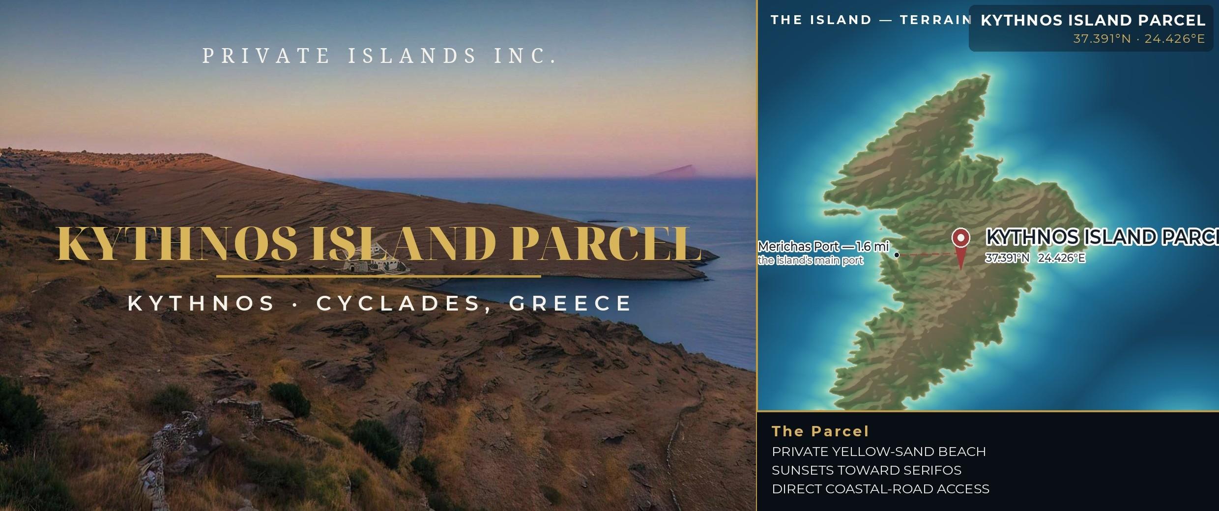 Kythnos Island parcel brochure