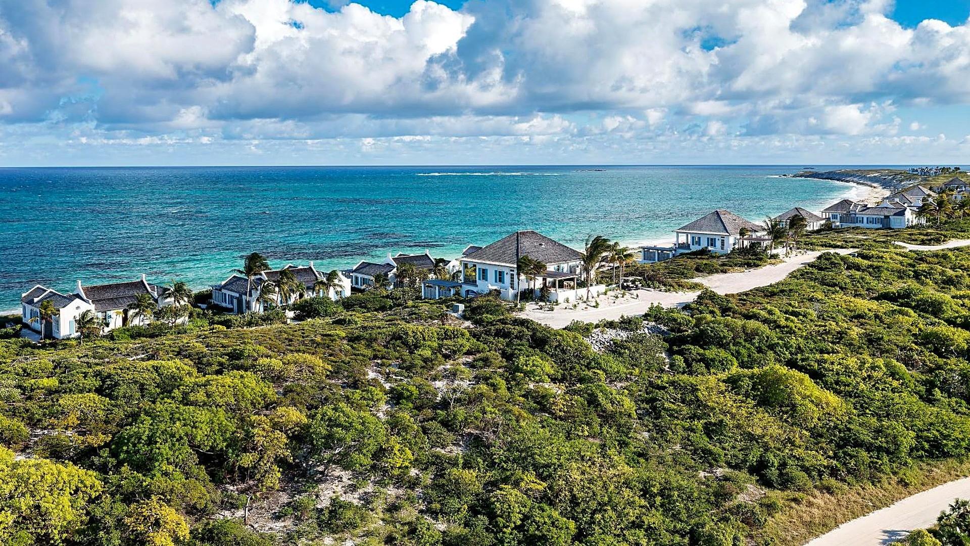 Hero aerial villas shore