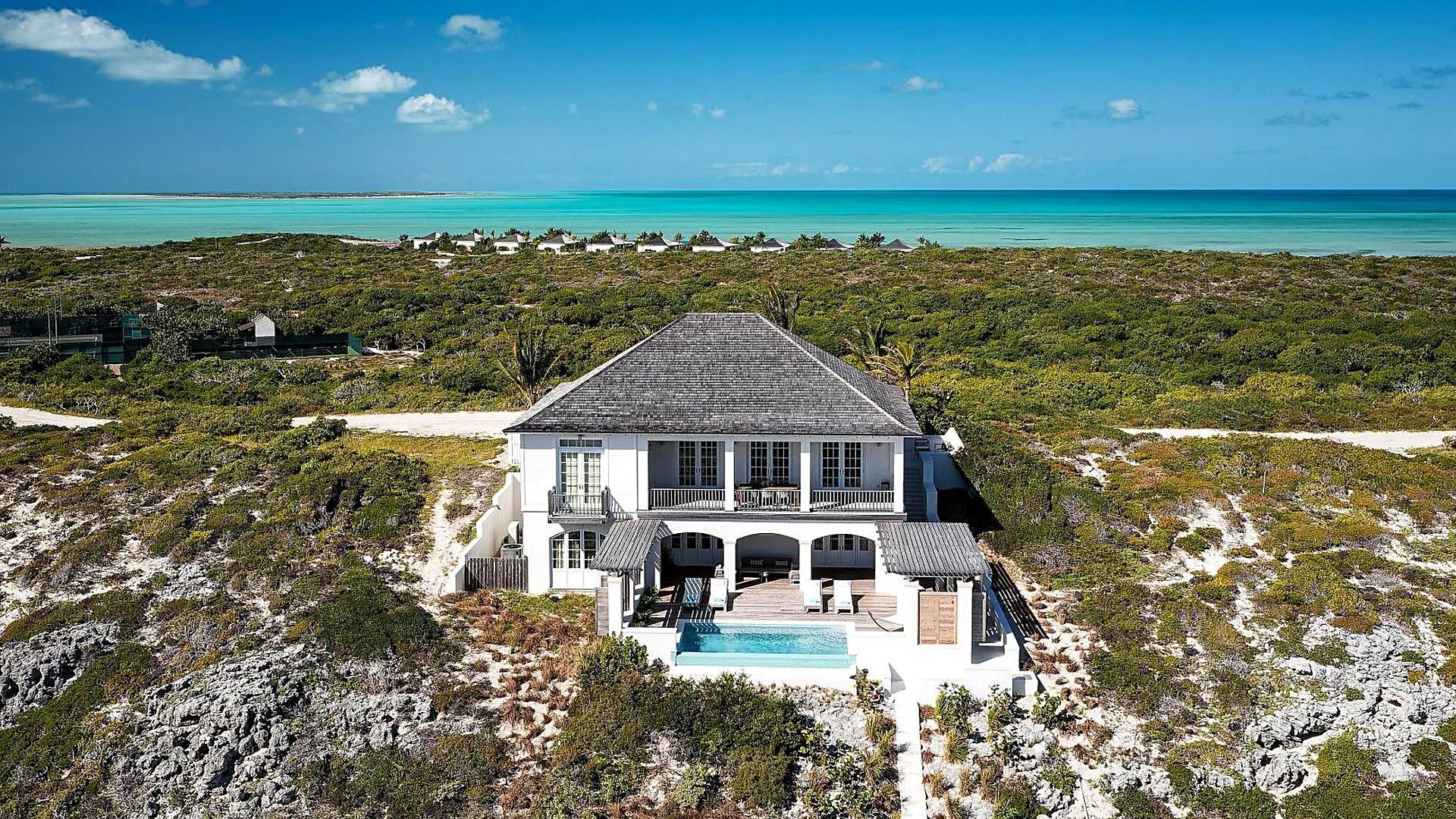 Large villa aerial pool