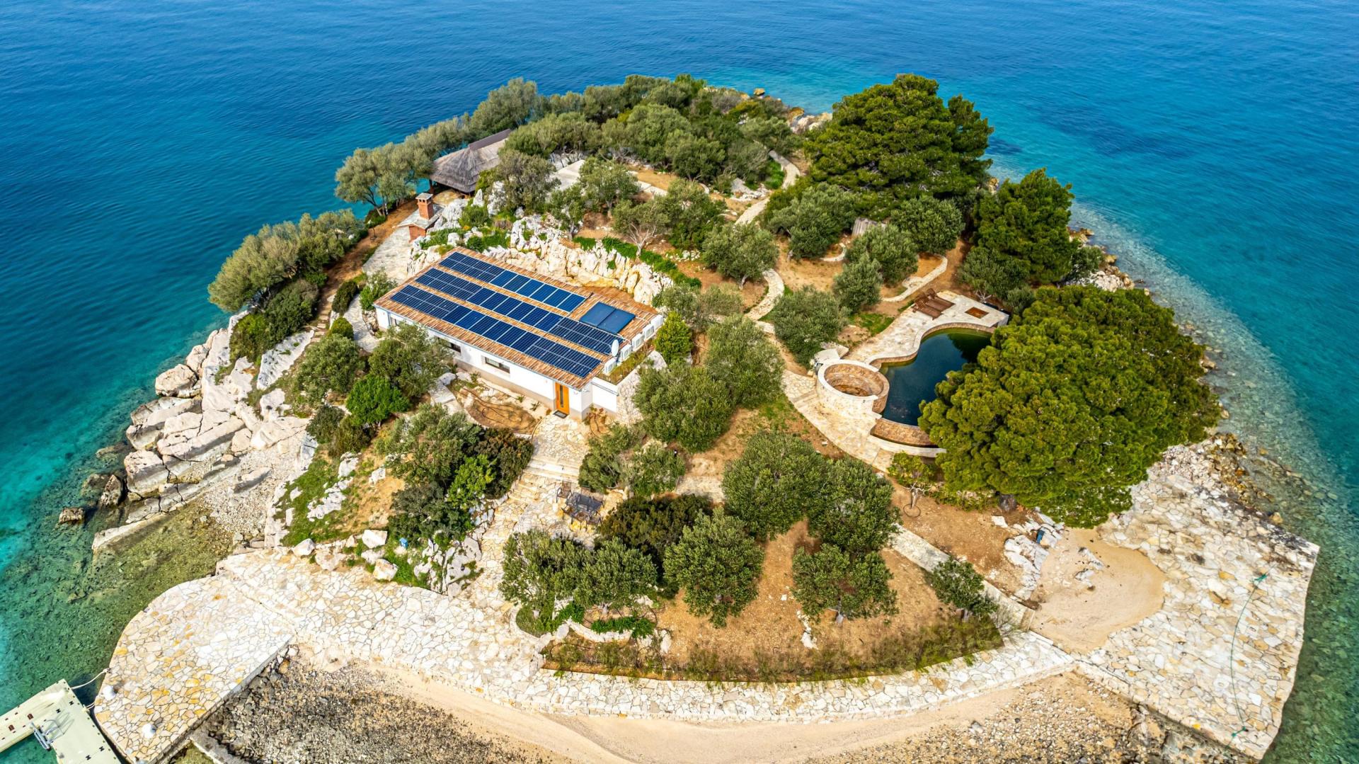 Aerial view of Mala Bisaga island