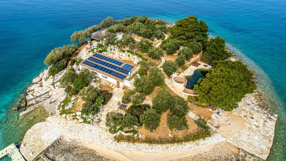 Aerial view of Mala Bisaga island